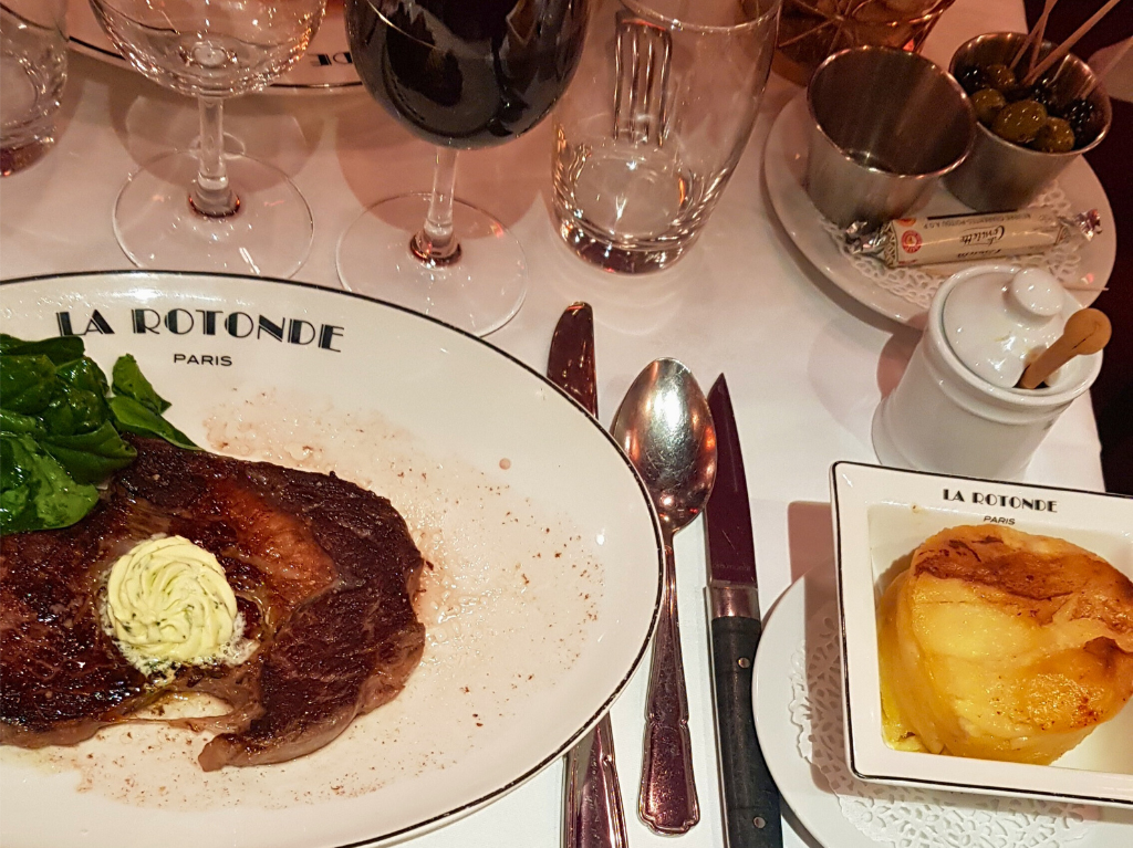 Delicious meal at restaurant La Rotonde in Montparnasse Paris