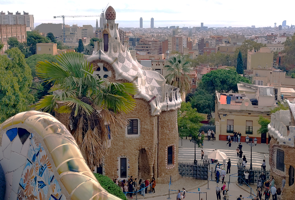 Barcelona Parc Güell stunning view over the city